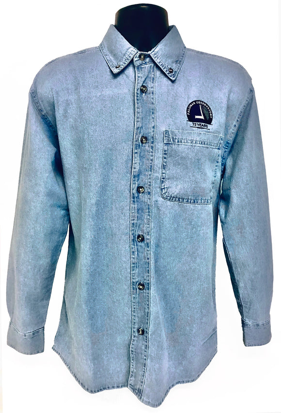 Denim Shirt with Embroidered Logo