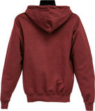 Maroon Zippered Hoodie with Embroidered Logo