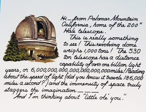 Vintage postcard of 200-inch Dome