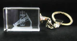 Rectangular Laser-Etched Crystal Keychain