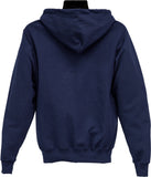 Navy Zippered Hoodie with Embroidered Logo