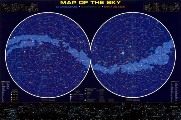 The Night Sky 40°-50° (Small) Star Finder
